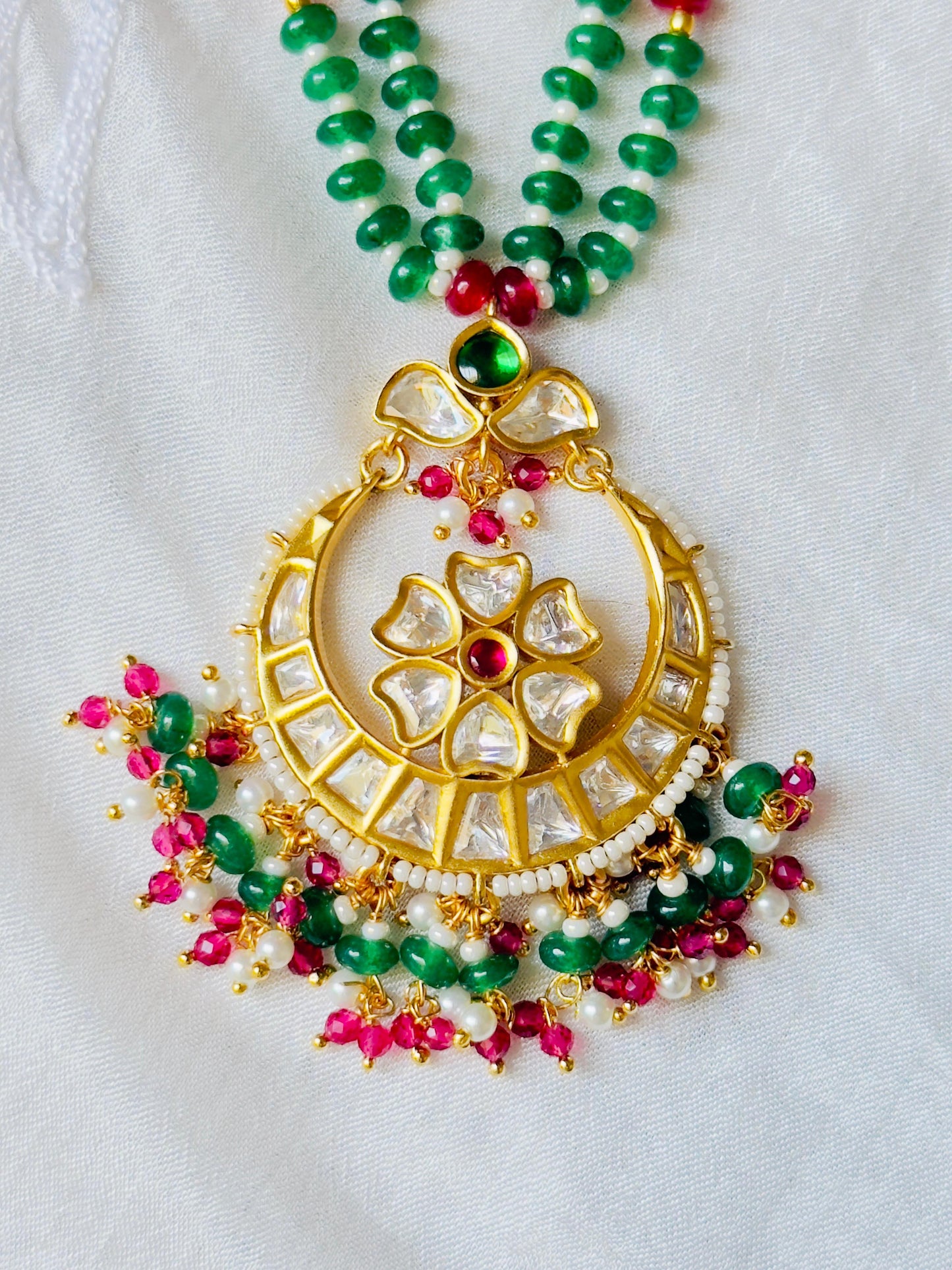 Samaira Pachi Kundan Jadau Necklace Set