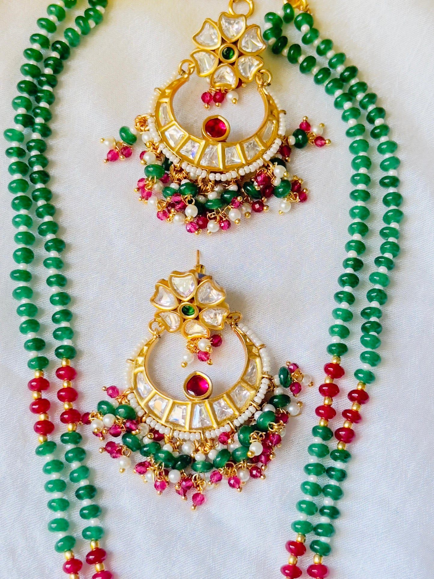 Samaira Pachi Kundan Jadau Necklace Set