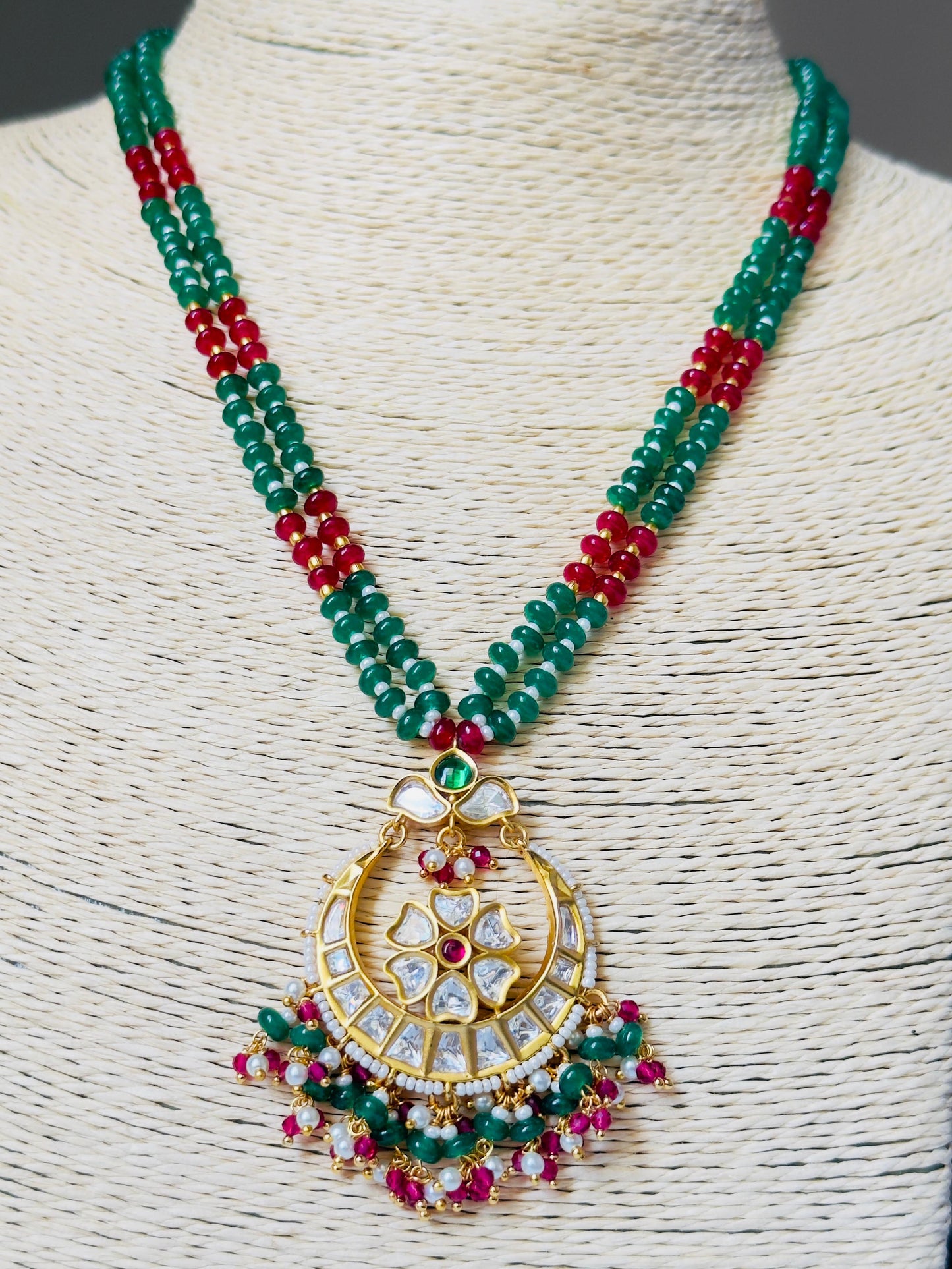 Samaira Pachi Kundan Jadau Necklace Set