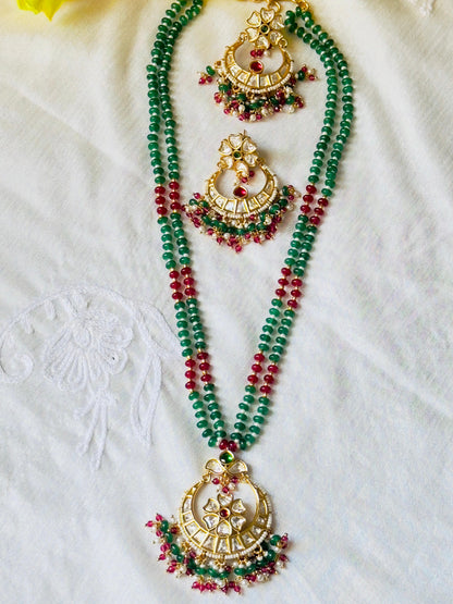 Samaira Pachi Kundan Jadau Necklace Set