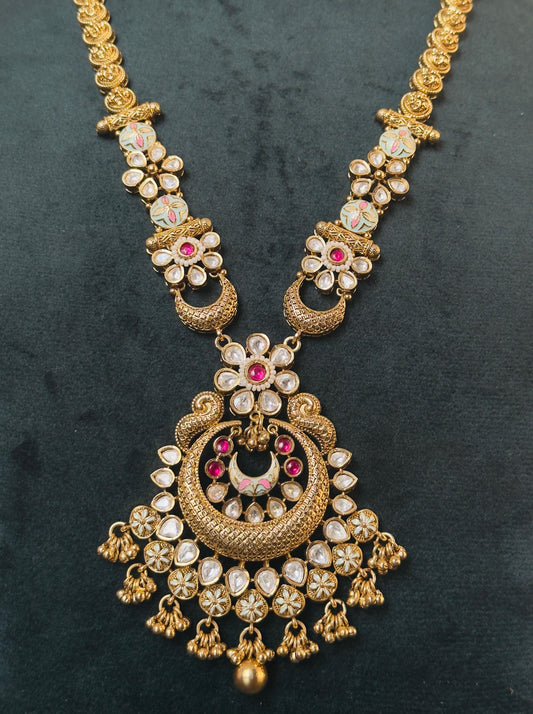 Pratika Meenakari Polki Antique Necklace Set