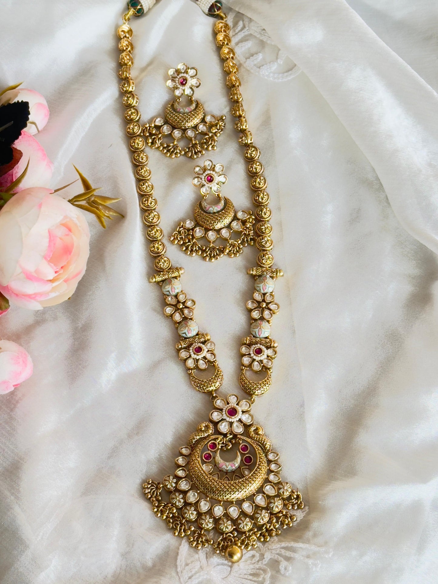 Pratika Meenakari Polki Antique Necklace Set