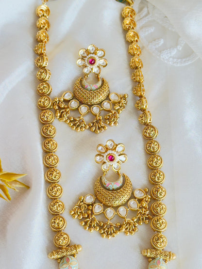 Pratika Meenakari Polki Antique Necklace Set