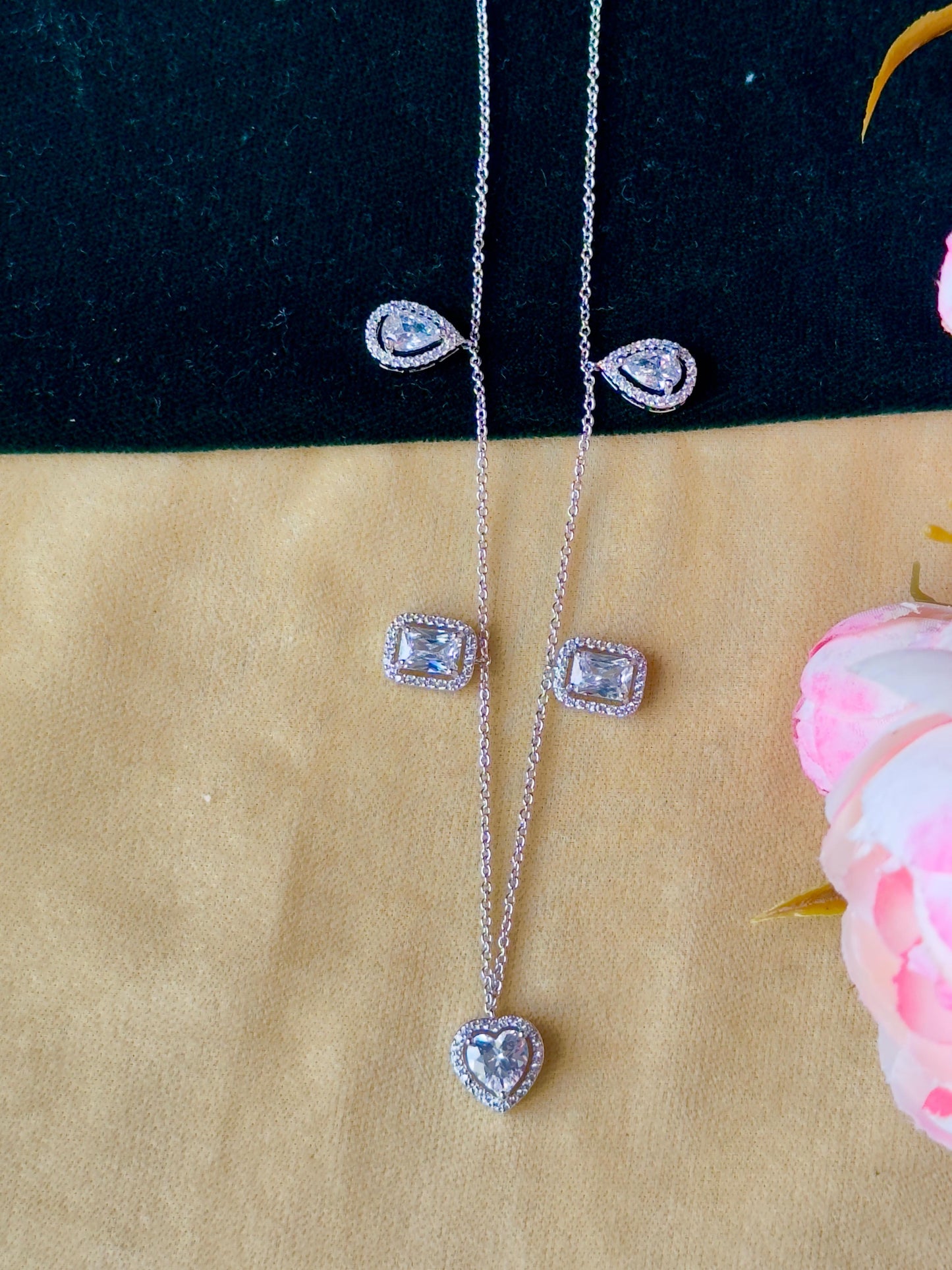 Elegant Five-Stone CZ Station Necklace