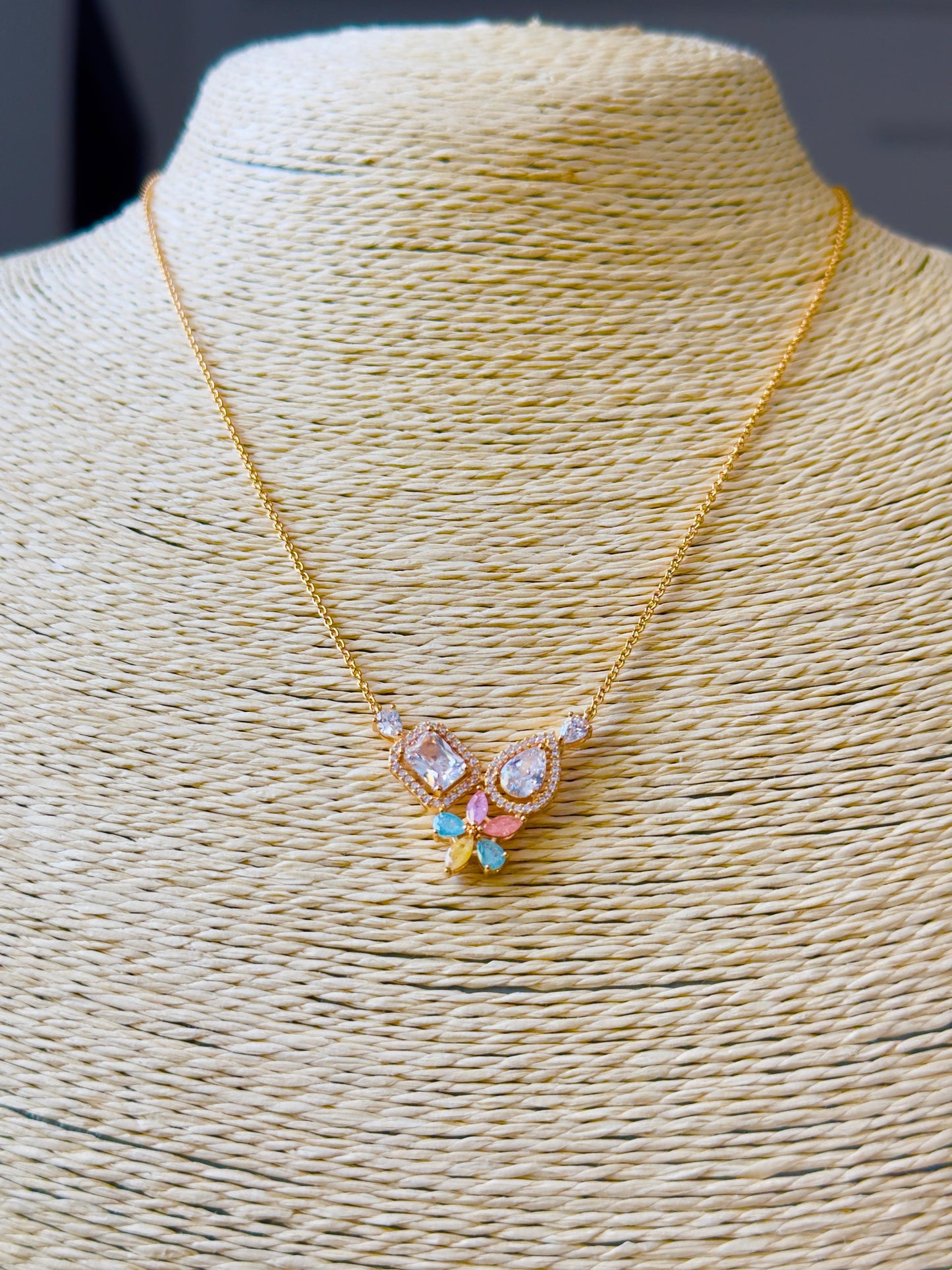 Pastel Bloom CZ Necklace