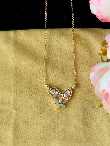 Pastel Bloom CZ Necklace