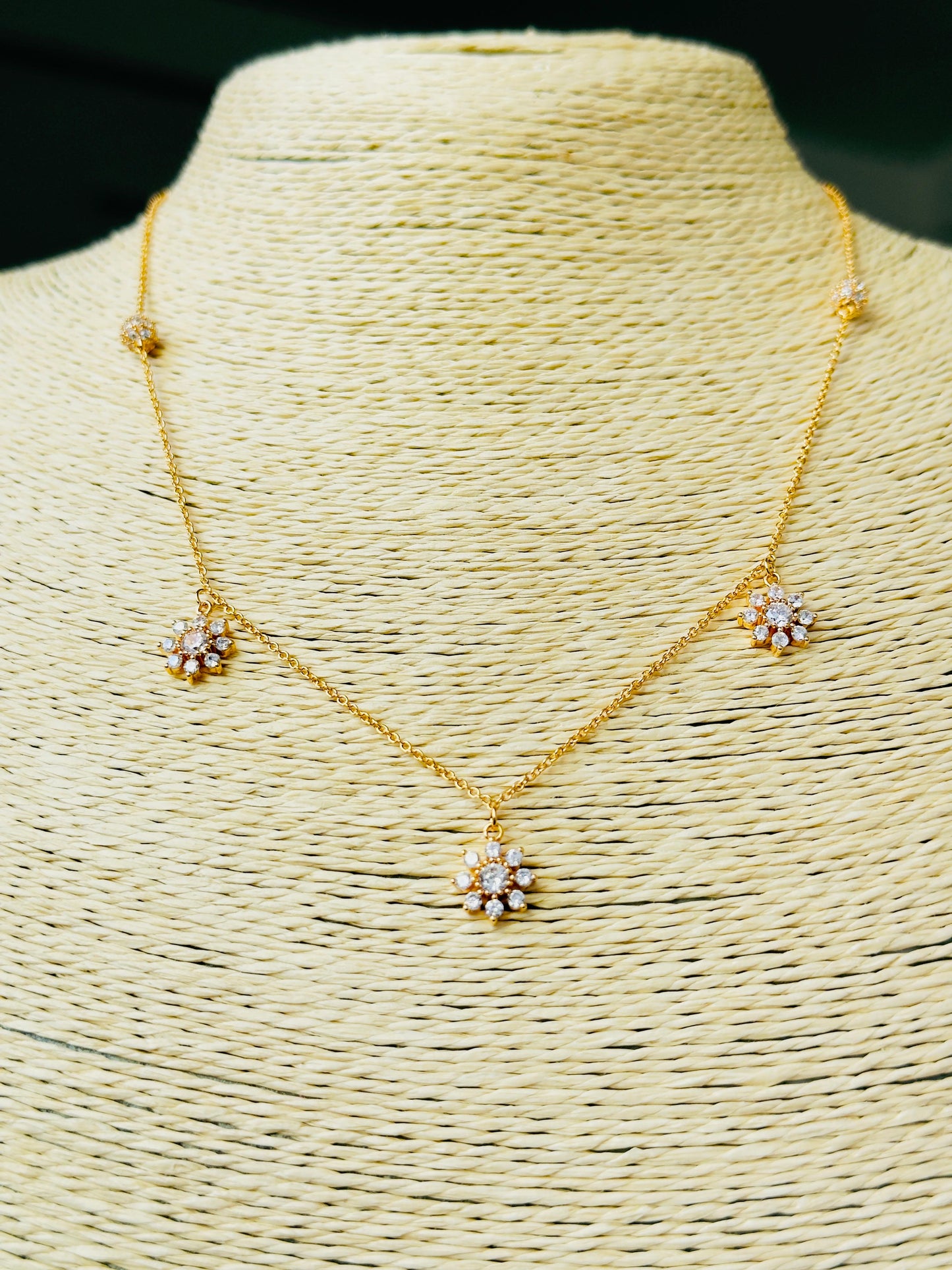 Golden Blossom Shimmer Necklace