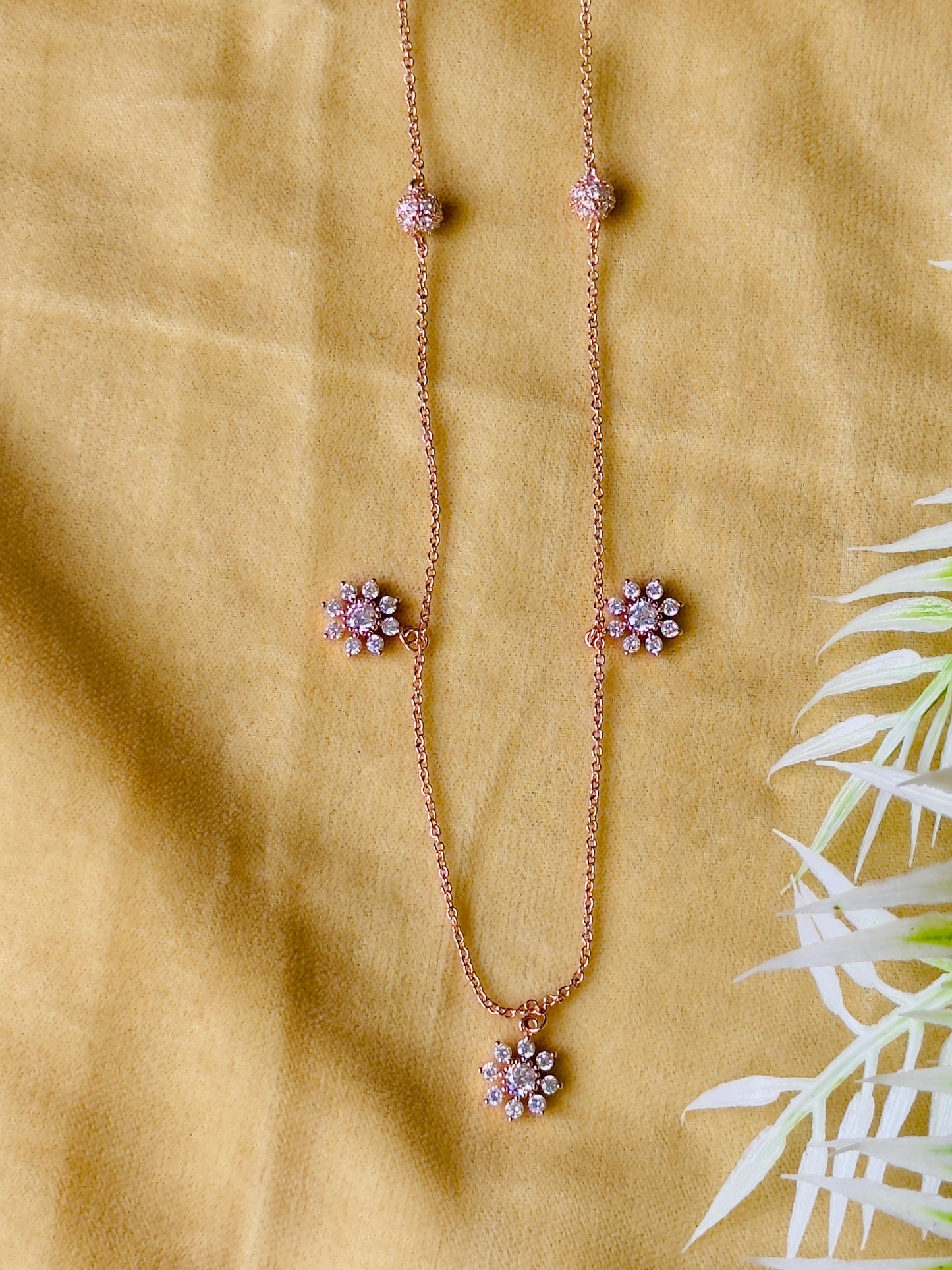 Golden Blossom Shimmer Necklace