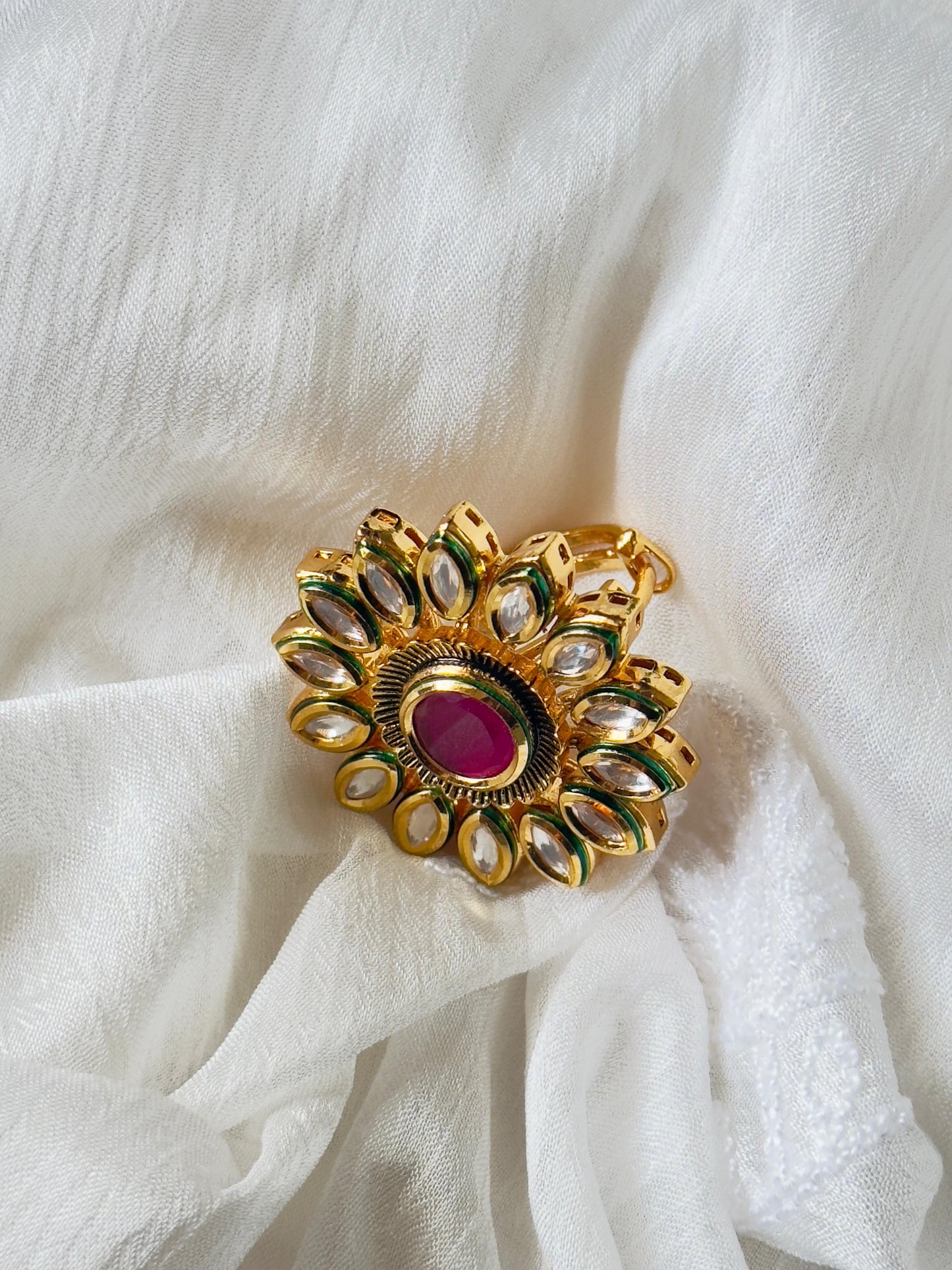 Prashi Pachi Kundan Ring