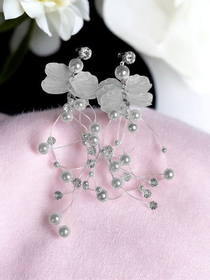 Petal Cascade CZ Pearl Danglers