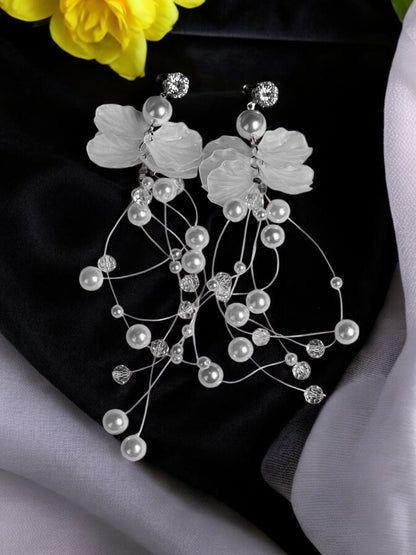 Petal Cascade CZ Pearl Danglers