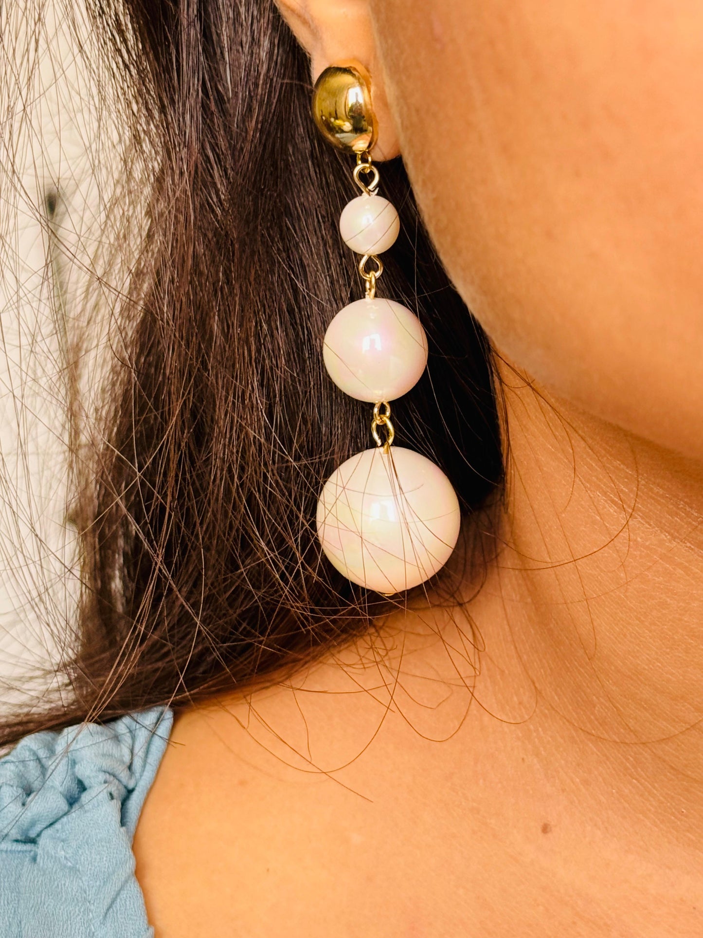 Chic Cascading Pearl Drop Earring