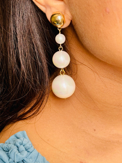 Chic Cascading Pearl Drop Earring