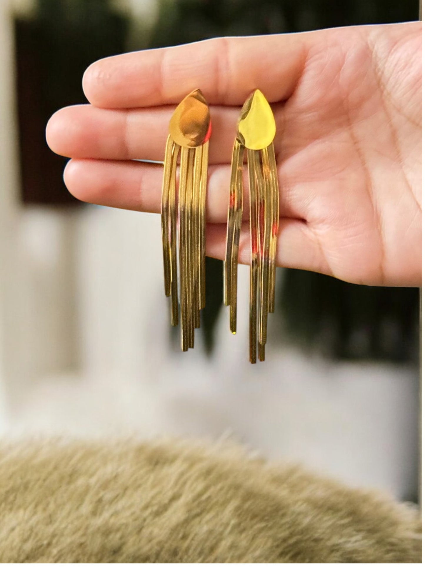 Anti-tarnish Tassel Earrings