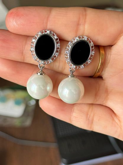 Luminous CZ Pearl Mother-of-Pearl Drop Earrings