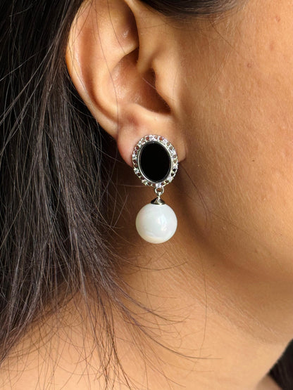 Luminous CZ Pearl Mother-of-Pearl Drop Earrings