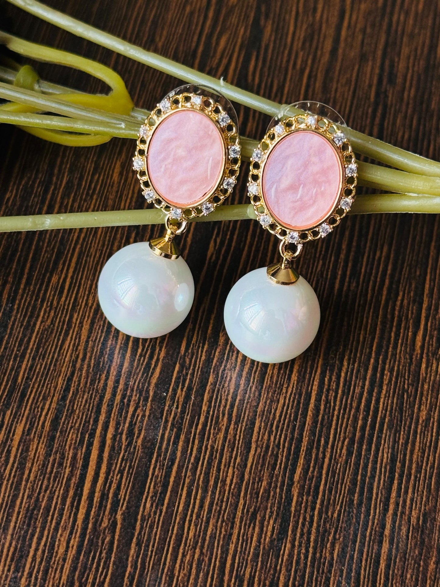 Luminous CZ Pearl Mother-of-Pearl Drop Earrings