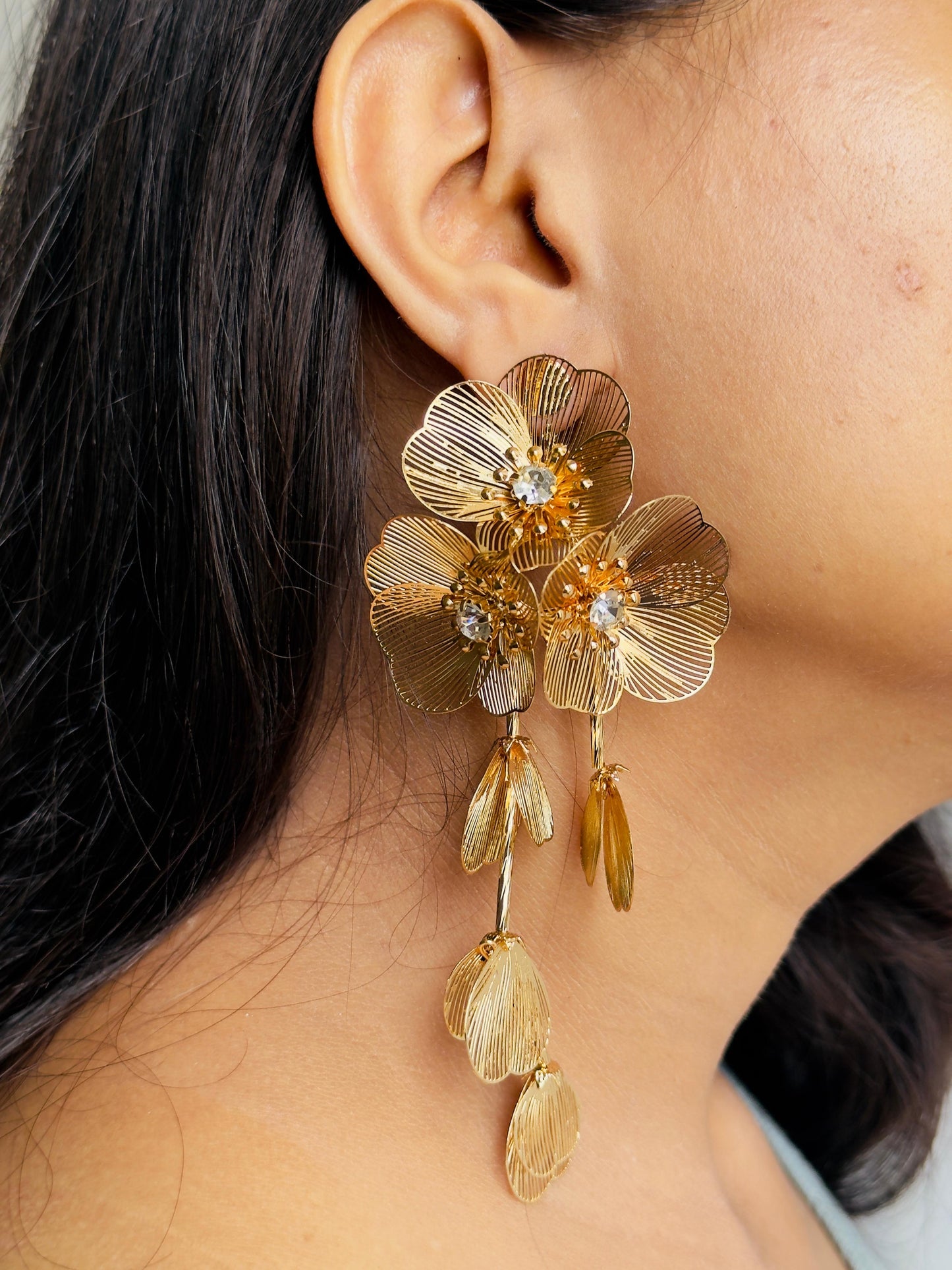 Elegant Floral Statement Earrings