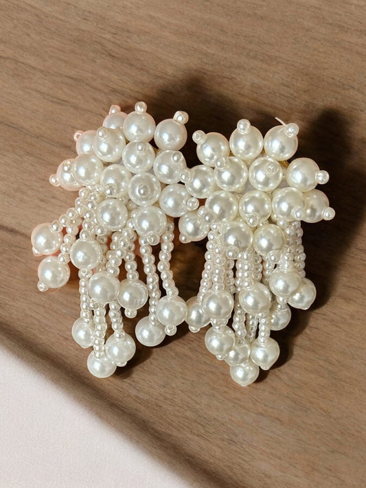 Cascading Pearl Cluster Earrings