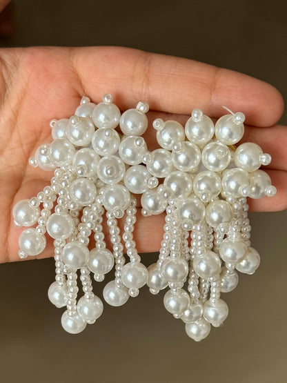 Cascading Pearl Cluster Earrings