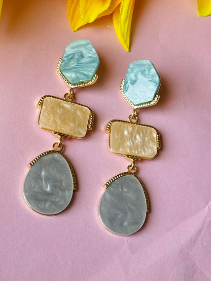 Triple Mother of Pearl Drop Earrings