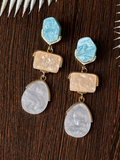 Triple Mother of Pearl Drop Earrings