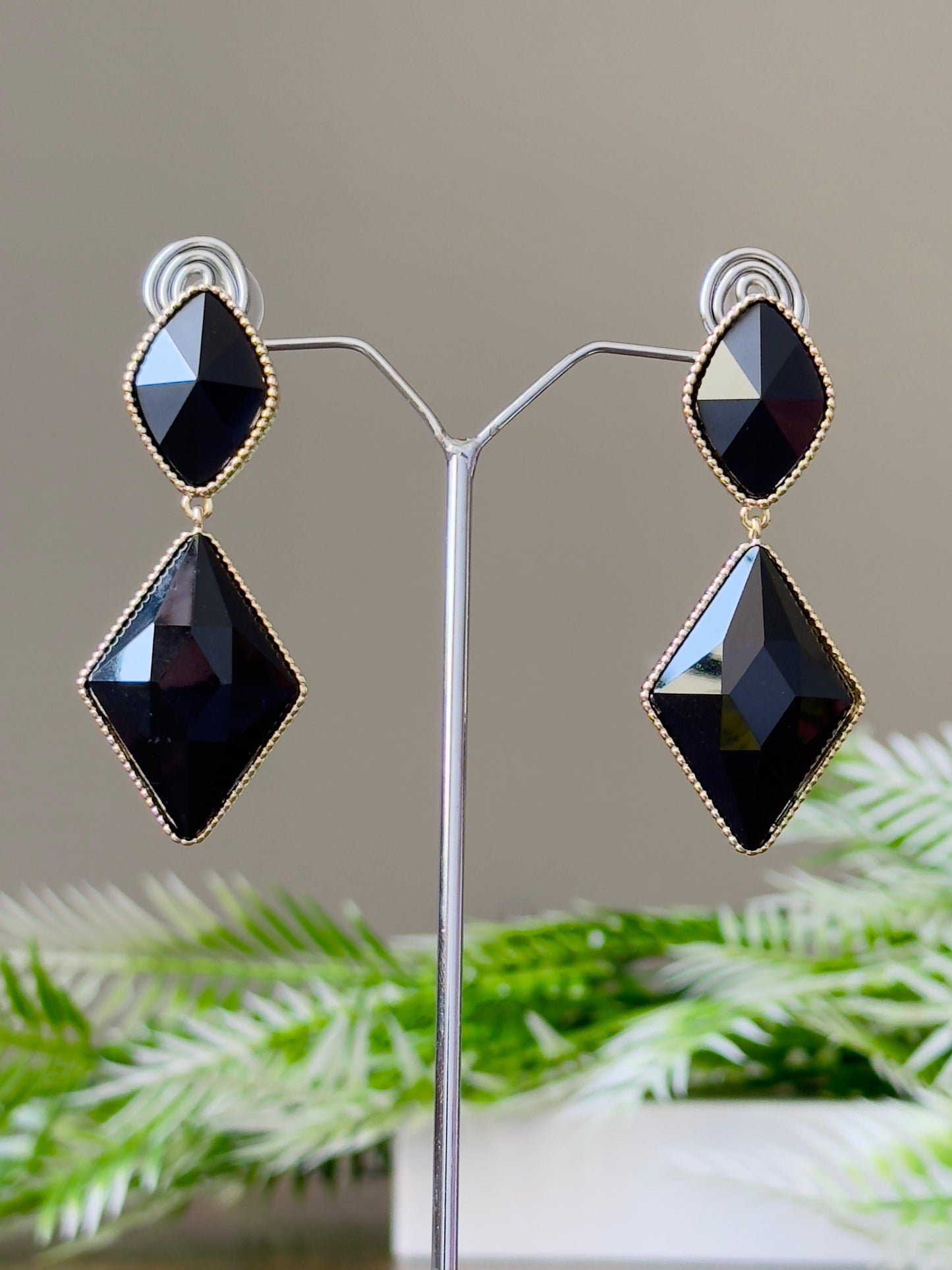 Long Black Earrings