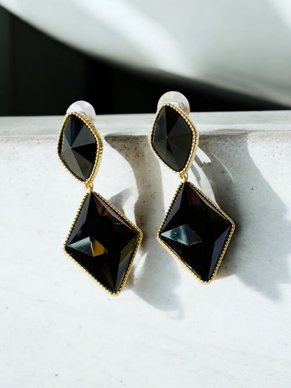 Black Long Earrings