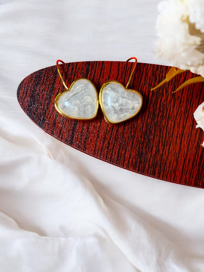 Gold-Plated Heart Drop Earrings