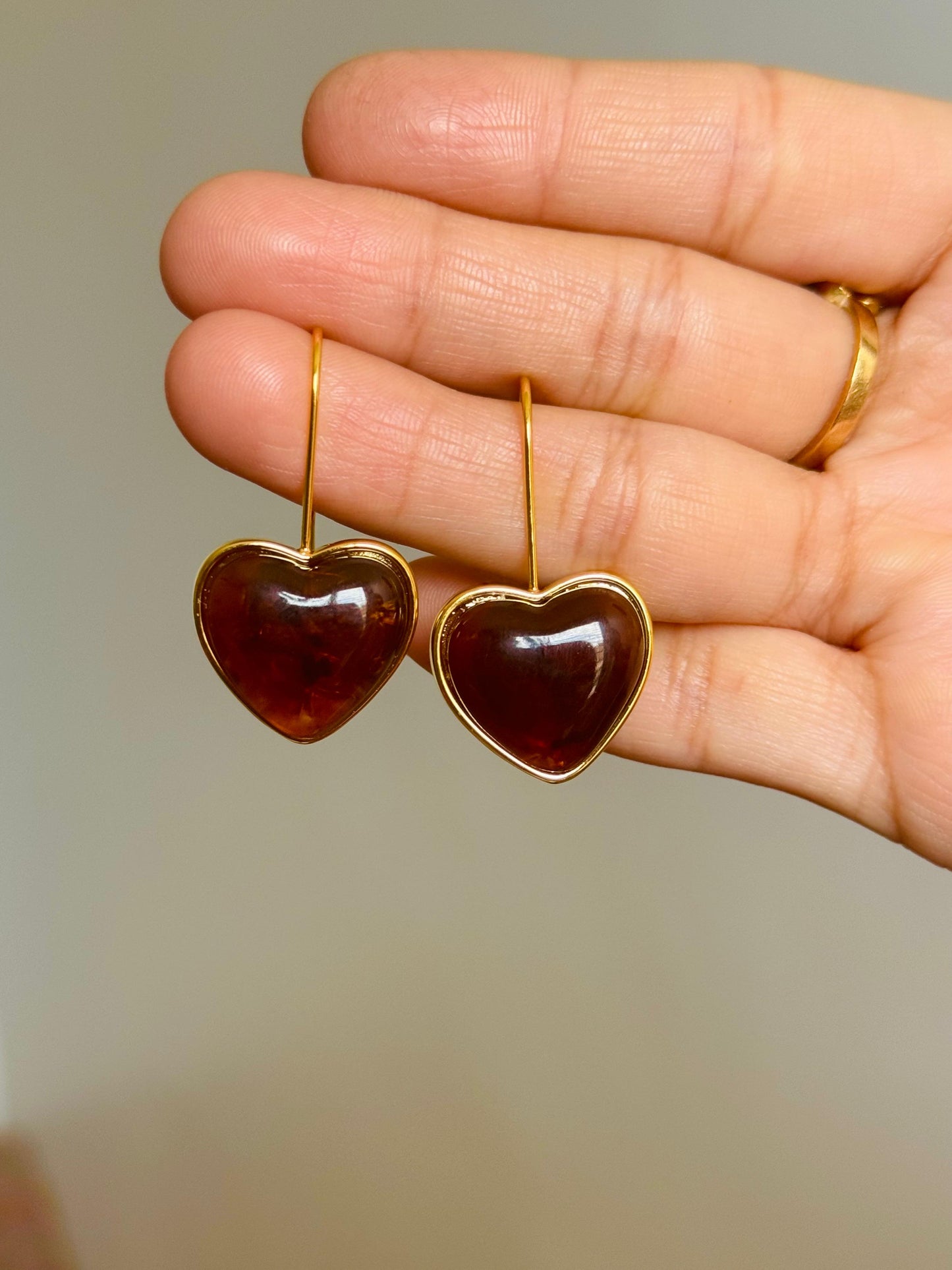 Anti-tarnish Heart Drop Earrings