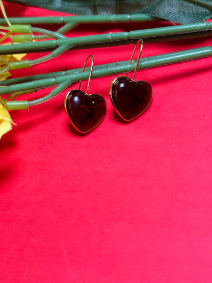 Anti-tarnish Heart Drop Earrings