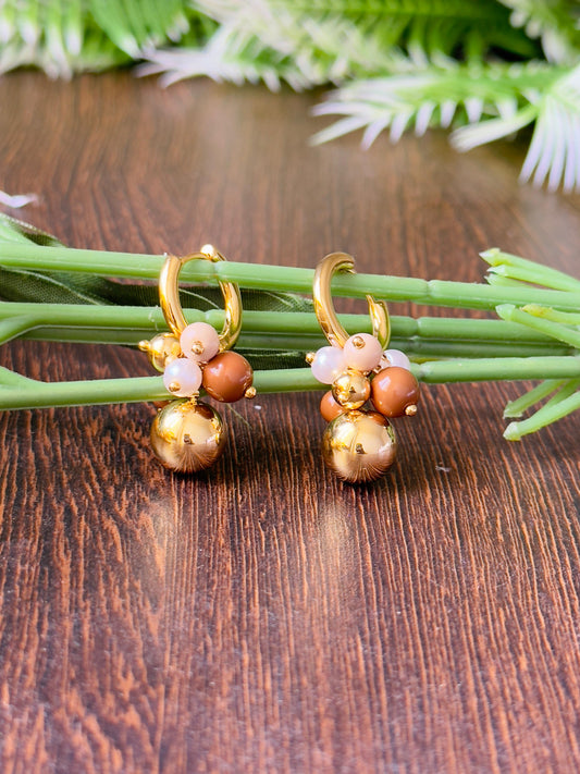 Anti-tarnish Cluster Pearl Earrings