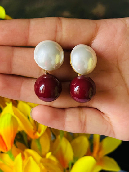 Pearl and Ruby Elegance Studs