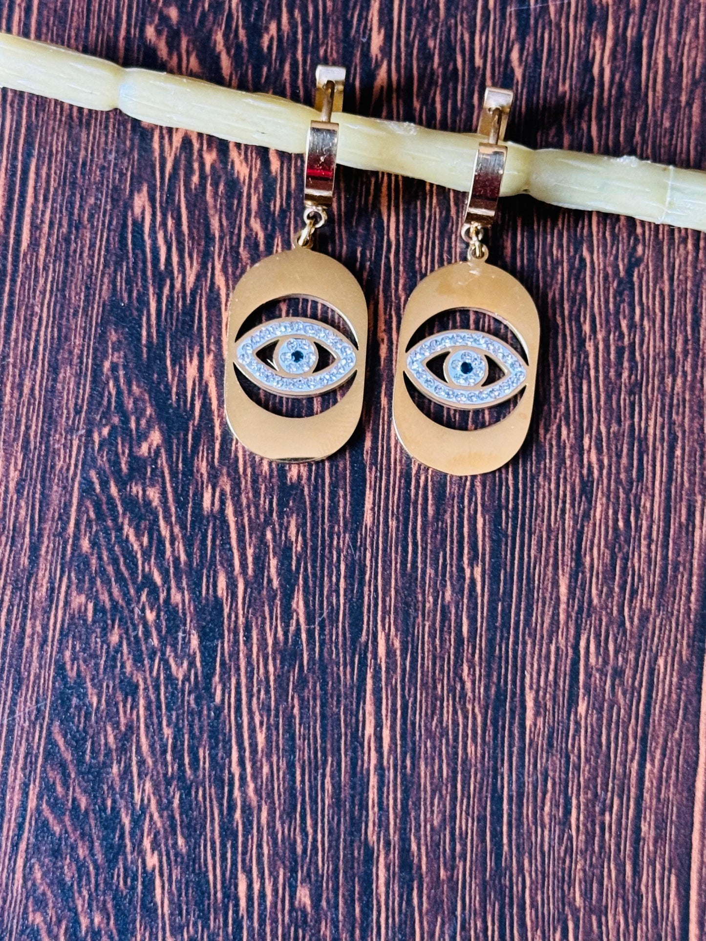 Gold-plated Evil-eye Protection Earrings