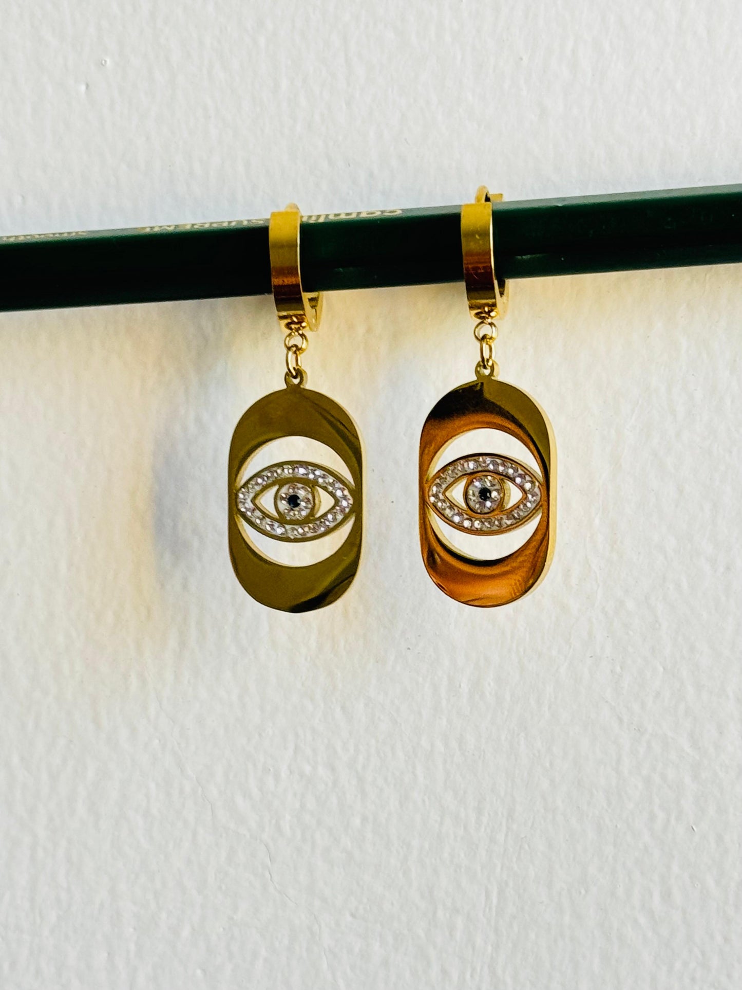 Gold-plated Evil-eye Protection Earrings