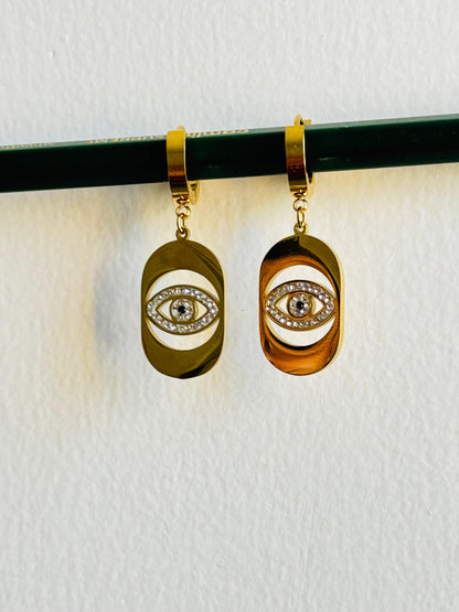 Gold-plated Evil-eye Protection Earrings