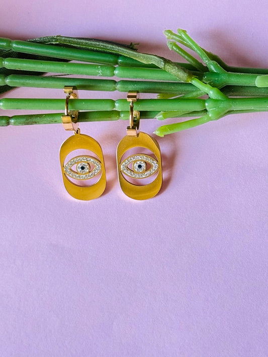 Gold-plated Evil-eye Protection Earrings