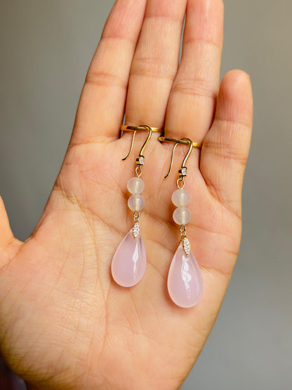 Ayesha White Teardrop Dangler Earrings