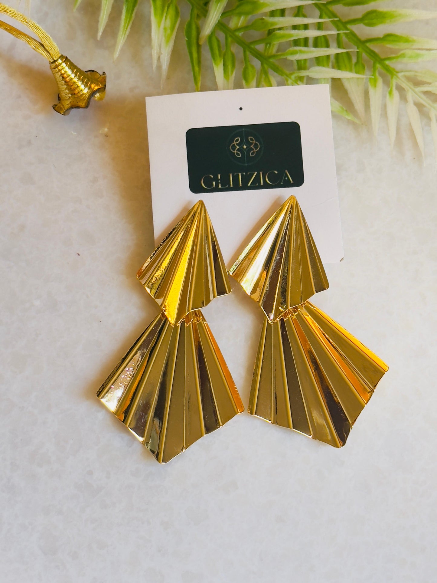 Diana Gold Fan Earrings