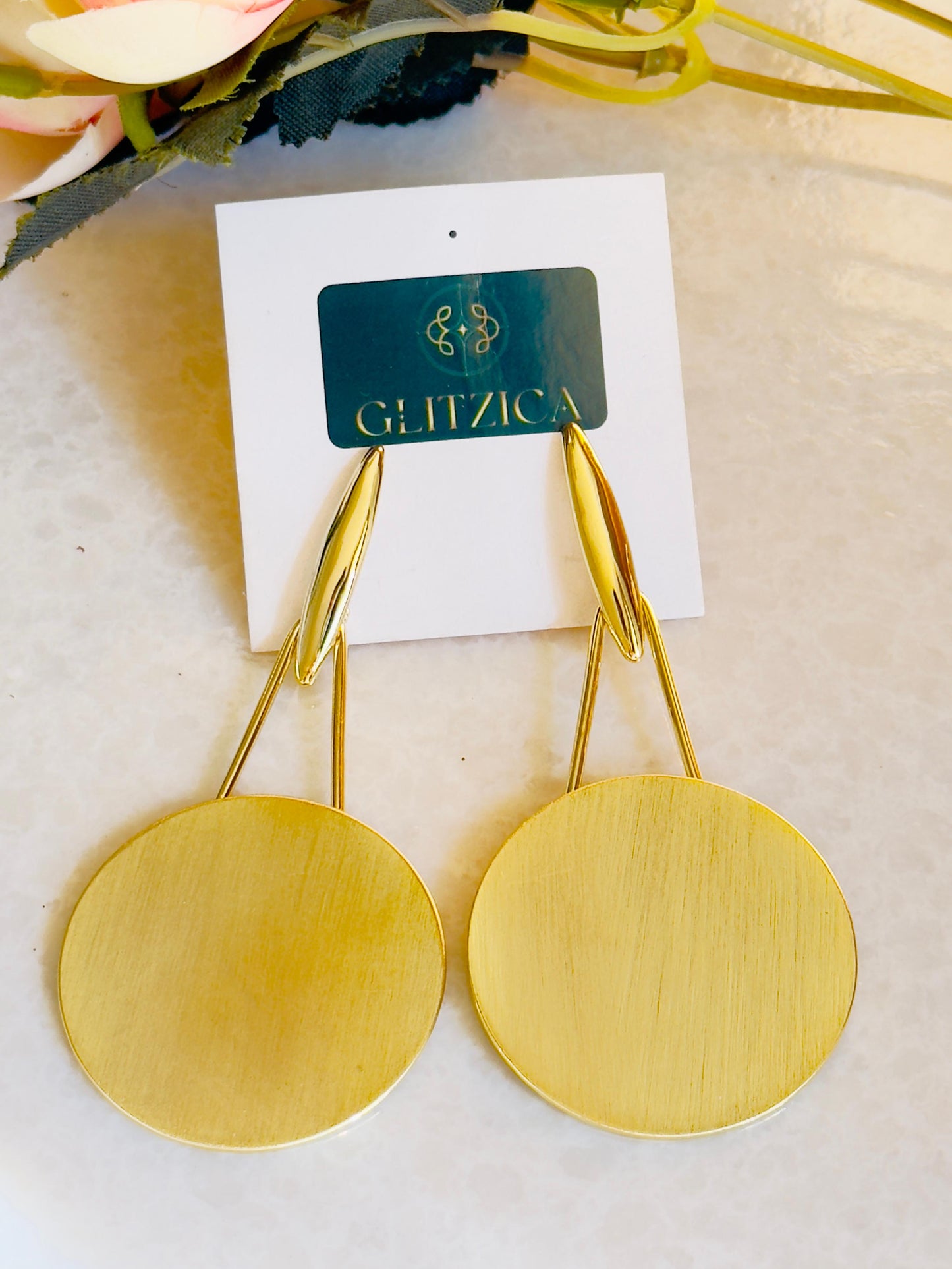 Sienna Disc Drop Earrings