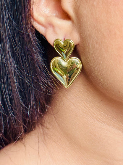 Heart Stud Earrings 18K Anti-tarnish