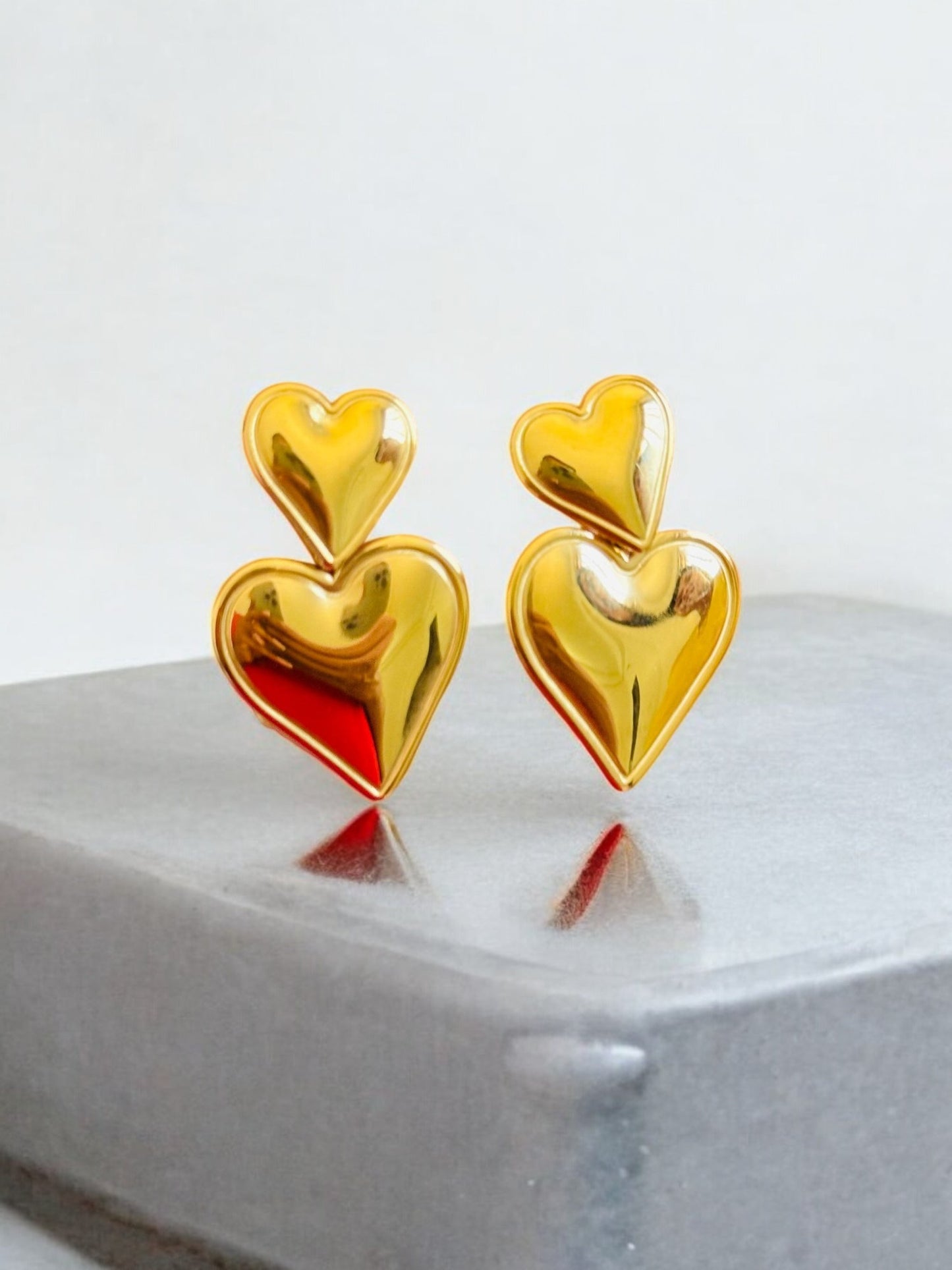 Heart Stud Earrings 18K Anti-tarnish