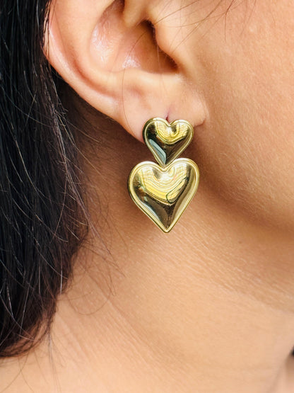 Heart Stud Earrings 18K Anti-tarnish