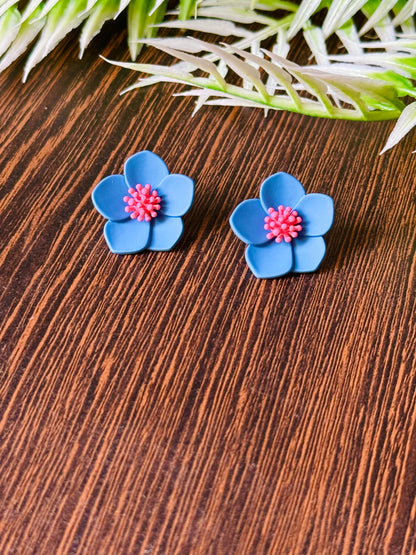 Elegant Blue Flower Tops earrings