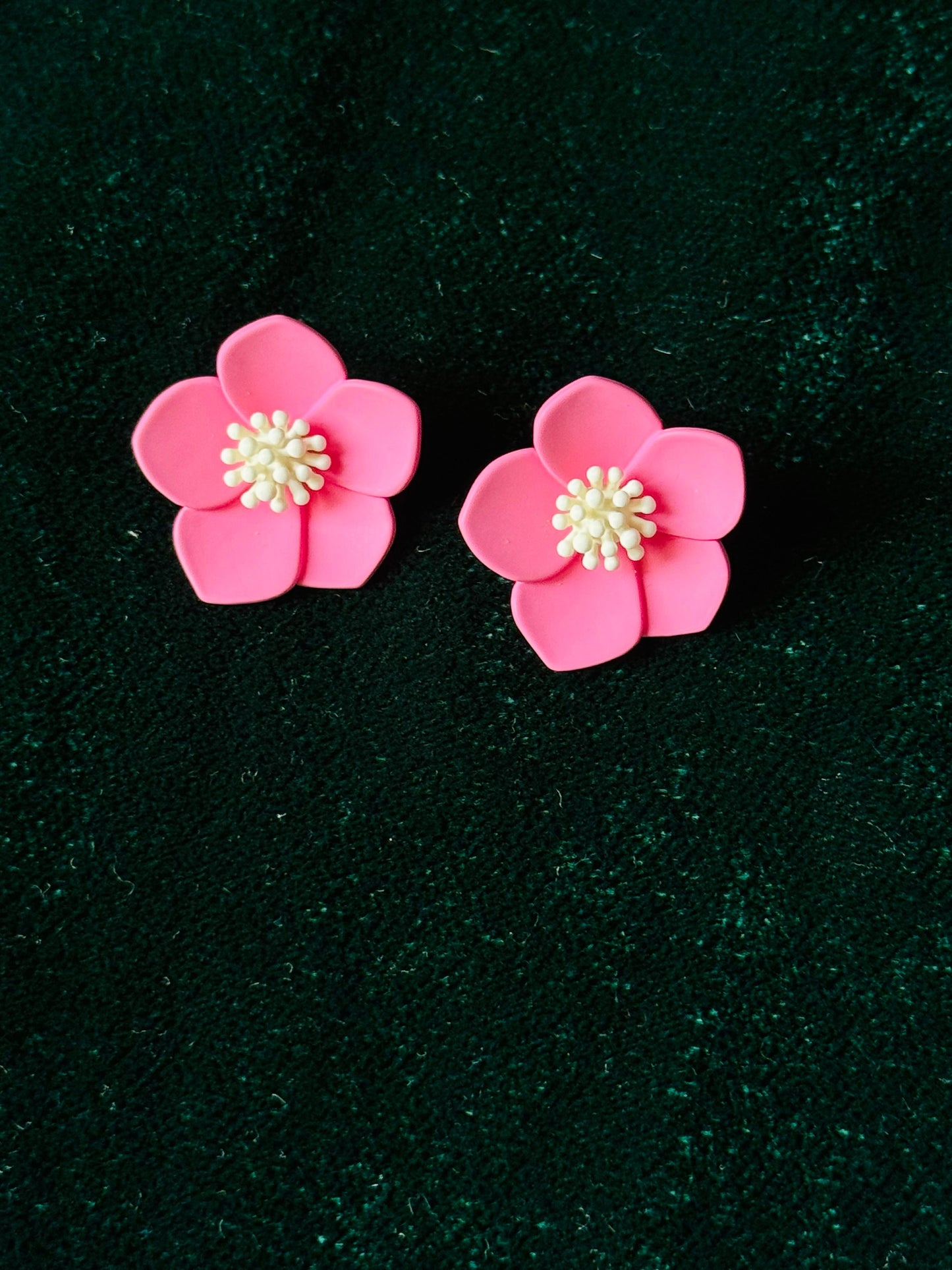 Pink Flower Tops Earrings