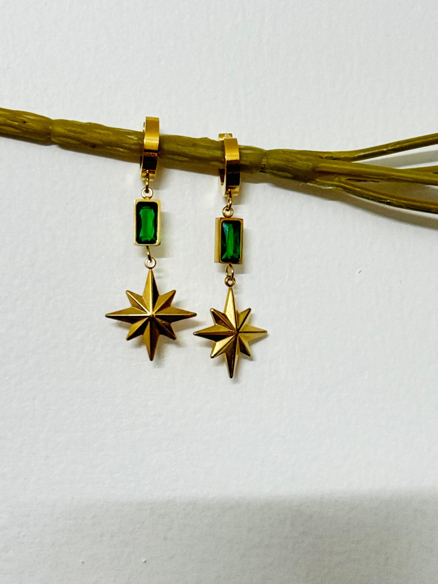 Celestial Starburst Anti-tarnish Dangle Earrings