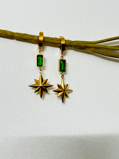 Celestial Starburst Anti-tarnish Dangle Earrings