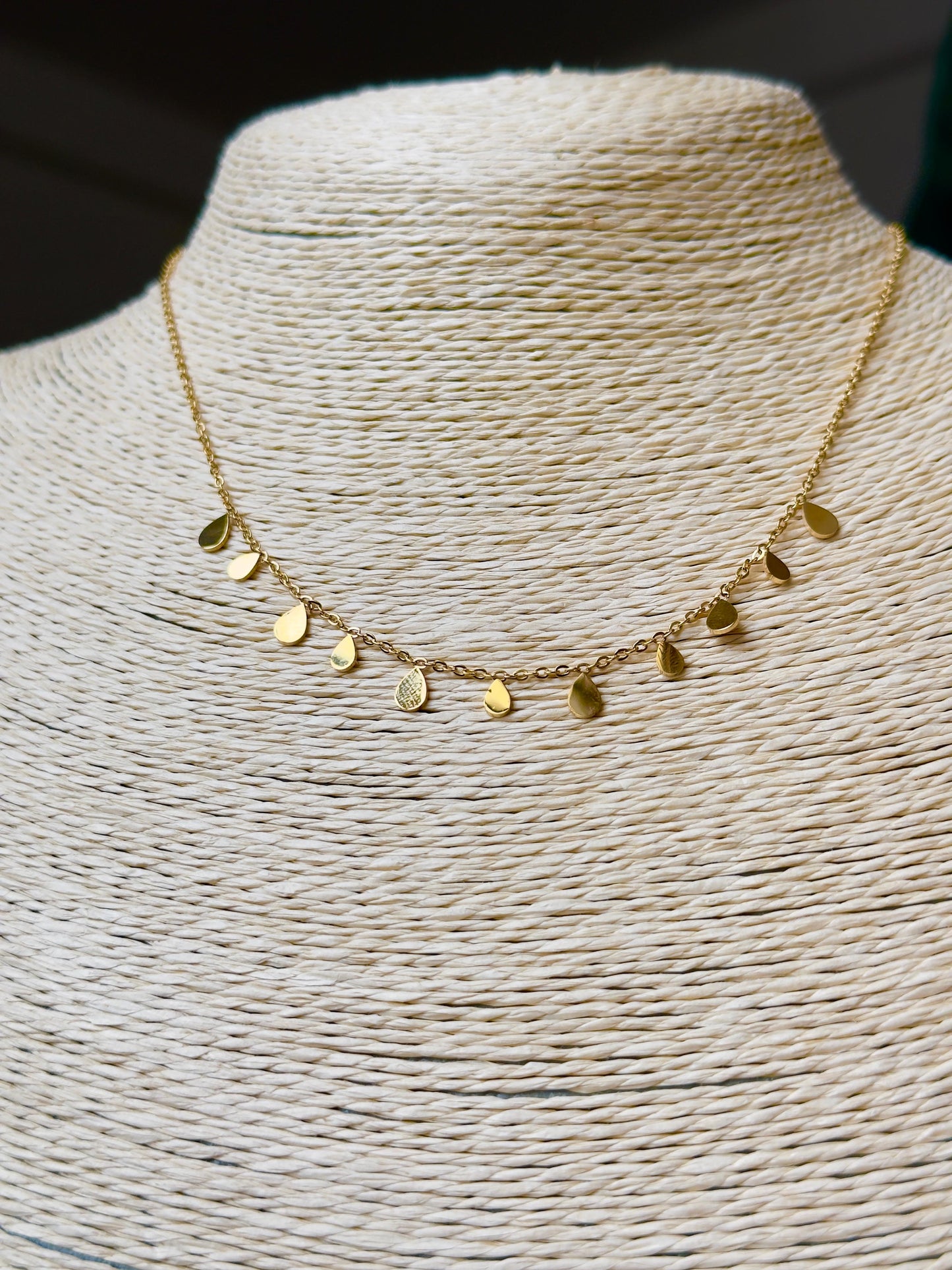 Minimalist Gold-plated Rain Drop Necklace