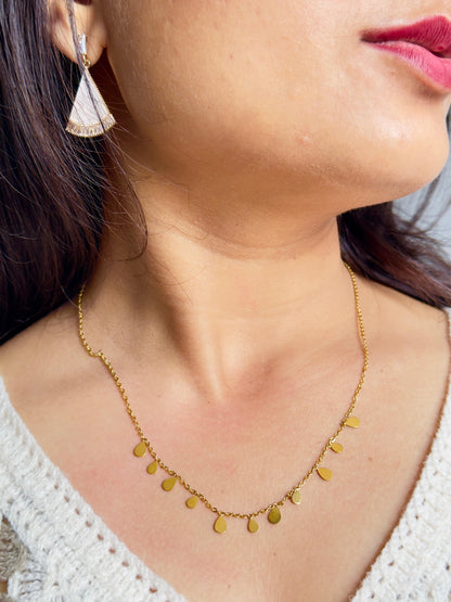 Minimalist Gold-plated Rain Drop Necklace