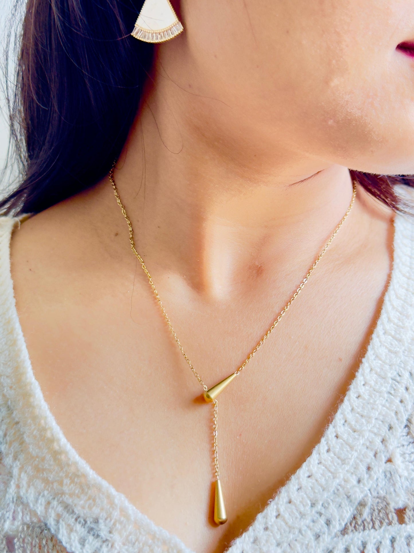 Minimalist Cone Pendant Anti-tarnish Necklace